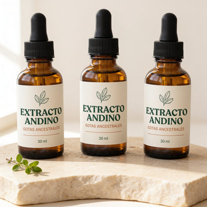 Tres goteros de Extracto Andino, el pack 2 + 1 de regalo