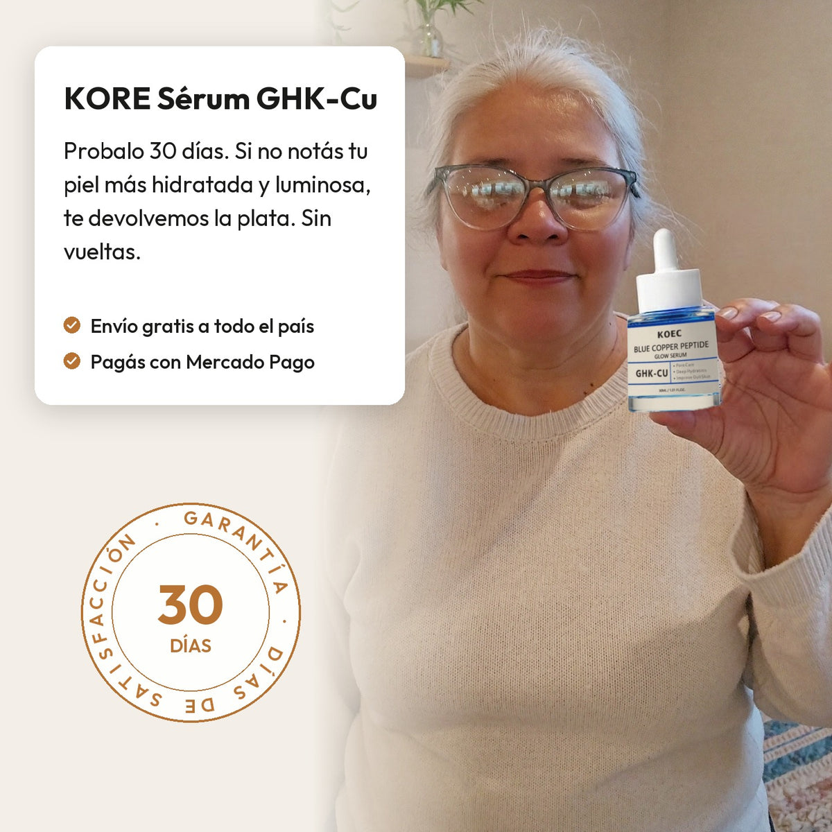 Garantía de 30 días de KORE Sérum GHK-Cu