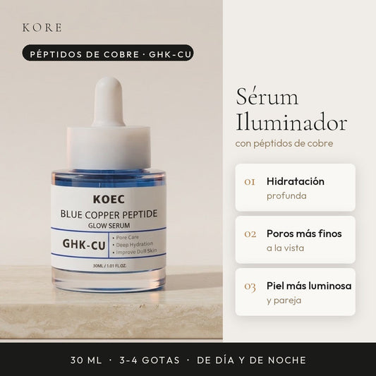 KORE Sérum Iluminador con péptidos de cobre GHK-Cu, 30 ml