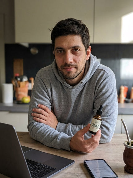 Trabajando desde casa, con el gotero en la mano